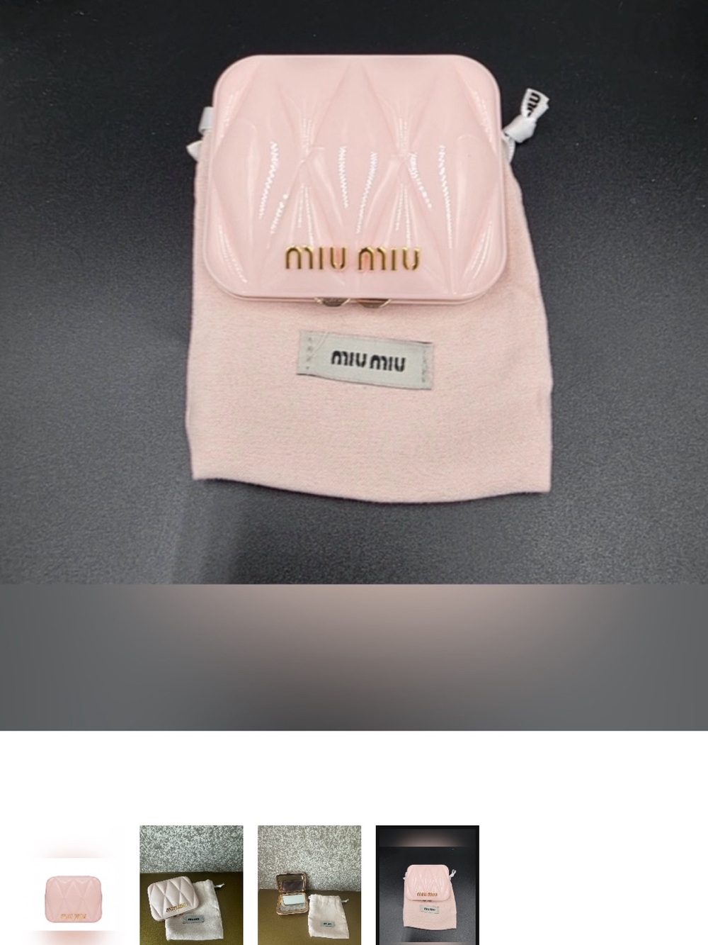 Miu Miu Blush Pink Makeup Mirror & Pouch
